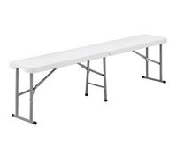 Generique Banc de réception pliable TERRANOVA Blanc – Structure acier, assise en PEHD 4 personnes
