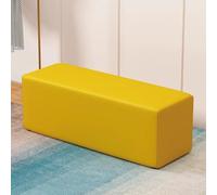 Banc de réception rembourré en similicuir jaune pour salle d'attente, salon de beauté, salon de coiffure, salle de conférence, capacité de 181,4 kg, siège élégant, 90 x 40 x 40 cm (l x P x H)