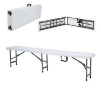 Banc de restauration pliant, blanc, 1830 x 300 x 430 mm - Hendi 811191