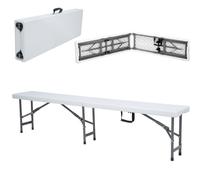 Banc de restauration pliant, blanc, 1830 x 300 x 430 mm - Hendi 811191