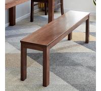 Banc de salle à manger en bois de ferme avec design sans accoudoirs en chêne massif naturel pour tables de salle à manger, cuisine, salon, chambre à coucher, entrée, hauteur courte, marron (noyer