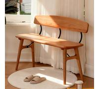 Banc de Salle à Manger en Bois Massif, Look Vintage Tendance pour L'entrée, pour la Maison, Le Salon, l'entrée, Le Restaurant(Light Brown)