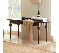 Banc de salle à manger en bois massif pour intérieur - Long banc de style rustique avec coins arrondis de sécurité pour entrée, cuisine, salon, finition noyer (100 x 30 x 43 cm)