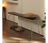 Banc de salle à manger moderne en bois avec pieds en métal pour une utilisation en intérieur - Meuble élégant pour entrée, couloir, chambre à coucher, salon (noir, 120 x 27 x 44 cm)