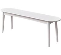 Banc de salle à manger moderne en chêne massif - Meuble d'entrée et de salle à manger élégant avec coins arrondis - Assemblage facile - 140 x 30 x 45 cm - Finition blanche