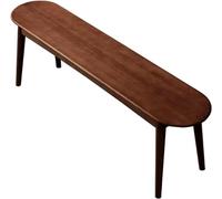 Banc de salle à manger moderne en chêne massif - Meuble d'entrée et de salle à manger élégant avec coins arrondis - Assemblage facile - Banc couleur noyer 140 x 30 x 45 cm