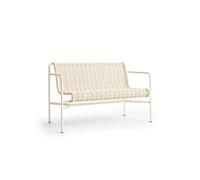 Banc de Salle à Manger Palissade Cord avec Accoudoirs, Blanc Crème