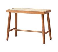 Banc de salle à manger rectangulaire en rotin, banc de rangement intérieur, chaise longue en bois pour salon, tabouret pour changer de chaussures (Color : Original Wood, Size : 55 * 29.5 * *