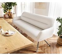 Banc-de-salle-à-manger Taya-Flex 200 cm bou rème-blanc pied croisé angulaire grafiete ressort ensaché