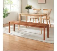 [en.casa] Banc de Salle à Manger Banquette avec Protections de Sol Siège Confortable Assise Spacieuse Excellente Stabilité pour Invités Fêtes Bois de Pin 140 x 35 x 45 cm Effet Noyer