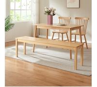 [en.casa] Banc de Salle à Manger Banquette avec Protections de Sol Siège Confortable Assise Spacieuse Excellente Stabilité pour Invités Fêtes Bois de Pin 140 x 35 x 45 cm Naturel