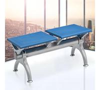 Banc de salle d'attente 2 places - Chaises de bureau en cuir PU avec cadre en acier pour aéroport, hôpital, banque, école, salon de coiffure - Siège de réception d'invités à grande capacité de charge