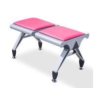 Banc de salle d'attente 2 places - Chaises de réception - Sans accoudoirs - Cadre en métal - Design élégant rose - Parfait pour les halls et les bureaux - Taille unique
