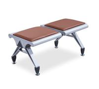 Banc de salle d'attente 2 places en cuir synthétique sans dossier antidérapant pour aéroport, clinique, hôpital, hall