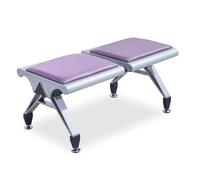 Banc de salle d'attente 2 places en simili cuir sans dossier antidérapant pour aéroport, clinique, hall d'hôpital