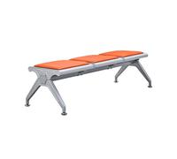 Banc de Salle d'attente 3 Places - Chaises de Salle d'attente en Cuir PU, Banc de réception d'aéroport, chaises de Bureau, Chaise de Zone pour aéroport, Affaires, hôpital, marché (Orange 160