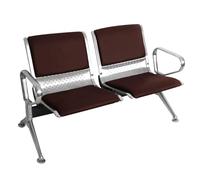 Banc de salle d'attente avec cadre en acier, meuble de réception 2 places pour bureau, aéroport, hôpital, salon et arrêt de bus