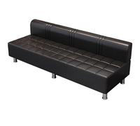 Banc de Salle D'attente avec Dossier, Chaise de Bureau Rembourrée en Cuir Synthétique, Canapé de Loisirs Moderne, Support en Métal, for Clinique, Aéroport, Hôpital, Barbier, Salon de Coiffure(Black,14