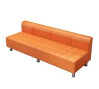 Banc de Salle D'attente avec Dossier, Chaise de Bureau Rembourrée en Cuir Synthétique, Canapé de Loisirs Moderne, Support en Métal, for Clinique, Aéroport, Hôpital, Barbier, Salon de Coiffure(Orange,1