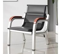 Banc de salle d'attente avec main courante en bois massif, revêtement en cuir pour une assise confortable dans les bureaux, les cliniques et les espaces publics