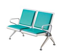 Banc de Salle D'attente, Banc de Salle D'attente Robuste avec Poutre Triangulaire en Acier Renforcé, Idéal pour Les Aéroports, Les Banques, Les Hôpitaux et Les Espaces Publics(Green,2 seats)