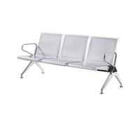 Banc de Salle D'attente, Banc de Salle D'attente Robuste avec Poutre Triangulaire en Acier Renforcé, Idéal pour Les Aéroports, Les Banques, Les Hôpitaux et Les Espaces Publics(Stainless steel,3 seats)