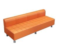 Banc de Salle D'attente de Barber Shop, Banc de Réception en Cuir PU | Canapé Moderne de Loisirs pour Invités de Bureau, Clinique, Hôpital, Aéroport, Salon(Orange,140x55cm/55x22in)