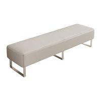 Banc de salle d'attente en cuir synthétique beige pour salon, salon de coiffure, aéroport, hall d'accueil et réception de conférence - 150 x 40 x 40 cm