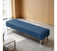 Banc de Salle d'Attente Siège de Réception en Cuir pour Bureau Salon | Banc d'Accueil Rembourré Moderne Meuble de Réception Commercial pour Clinique Bureau Hall Entrée(Blue,150cm/59in)