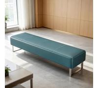 Banc de Salle d'Attente Siège de Réception en Cuir pour Bureau Salon | Banc d'Accueil Rembourré Moderne Meuble de Réception Commercial pour Clinique Bureau Hall Entrée(Turquoise,150cm/59in)