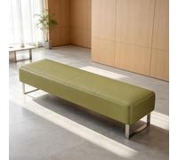 Banc de Salle d'Attente Siège de Réception en Cuir pour Bureau Salon | Banc d'Accueil Rembourré Moderne Meuble de Réception Commercial pour Clinique Bureau Hall Entrée(Grass green,150cm/59in)