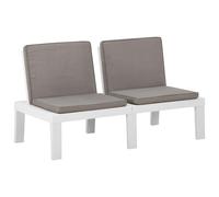 Vidaxl Bancs De Salon De Jardin Avec Coussins 2 Pcs Plastique Blanc Blanc
