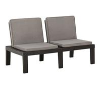 Vidaxl Banc De Salon De Jardin Avec Coussin Plastique Gris