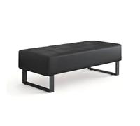 Banc de salon moderne de 1,2 m rembourré pour salle d'attente pour bureau et salon de coiffure, siège en fourrure Slish pour espace d'affaires, table et design contemporain