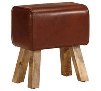 vidaXL Banc saut de cheval 38 cm Marron – cuir véritable et manguier