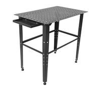 Banc de soudage en métal - Capacité de charge de 600 kg - Établi en acier au carbone épais - Avec planche de rangement à double couche - Convient pour les travaux de soudage, de coupe et de ponçage