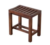 Banc de spa en bois massif avec étagère de rangement - Tabouret de douche antidérapant et imperméable - Repose-pieds multi-usage 42 x 28 x 48 cm