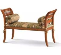 Banc de style classique Meubles rembourrés Banc textile Deux places Meubles d'assise