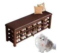 Banc de Support à Chaussures d'entrée en Bois avec siège à Coussin de Rangement Petit Banc d'entrée pour Le Hall d'organisateur d'armoire à Chaussures de Foyer de Voleur Hall Brun 100cm