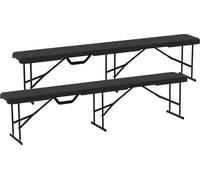 Banc de tente à bière Outsunny Banc de fête pliable avec poignée, pieds en métal