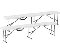 Banc de tente à bière Outsunny Banc de fête pliable avec poignée, pieds en métal