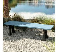 Banc de terrasse, banc de jardin en bois pour porche, parc, arrière-cour | Banc de terrasse en bois avec cadre en métal, dos incurvé, plusieurs tailles pour l'extérieur de la cour avant (pas de dos