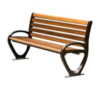 Banc de terrasse d'extérieur moderne en métal avec dossier et accoudoirs. Meuble de jardinage élégant pour porche, terrasse, entrée et arrière-cour. Solution d'assise durable et confortable