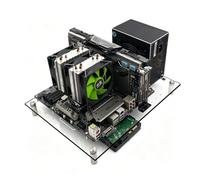 Banc de test PC en acrylique à ciel ouvert, châssis d'ordinateur transparent à cadre ouvert pour cartes mères MATX/ITX, design de refroidissement supérieur, assemblage facile, plate-forme de test PC
