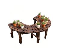 Banc de Tour d'Arbre en Bois Massif, Siège Circulaire Sans Dossier pour Tronc d'Arbre Extérieur, Banc Incurvé Rond à 360 Degrés pour Cour et Parc, Résistant aux Intempéries(Semicircle)