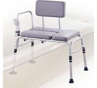 Banc de transfert pour baignoire - siège de douche rembourré - réversible - siège de bain pour personnes âgées et personnes à mobilité réduite