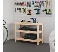 vidaXL Banc de travail 110,5x50x80 cm Bois de pin massif Marron G