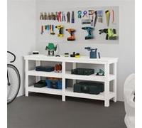 Banc de travail Blanc 181x50x80 cm Bois de pin massif blanc G