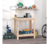 Banc de Travail Bois de Pin Massif Rangement Multicolore Multi-taille vidaXL