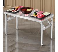 Banc de travail commercial pliable, station de préparation des aliments, établi utilitaire portable pour camping, barbecue, linge (150 x 80 x 72 cm)